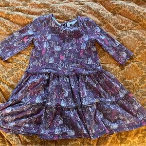 Tea Collection Purple Animal Print Dress